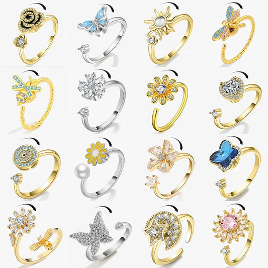 Fidget Spinner Ring Anxiety for Women Anti Stress